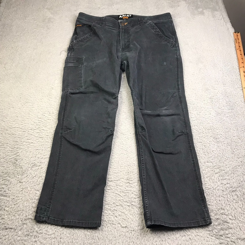 Ariat Rebar Jeans Mens 38x30 (40x29) Black M4 Low Rise Boot Western Workwear